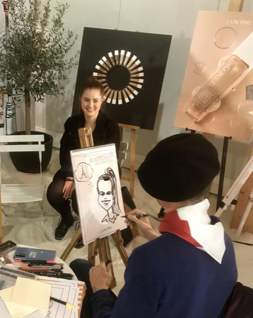 Karikaturist Max zeichnet live auf einem Event